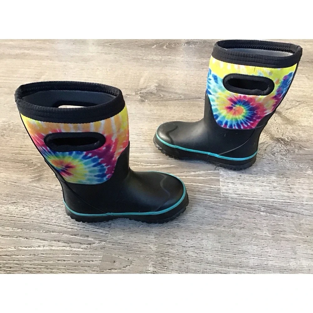 Bogs Toddler Size 9 Waterproof Snow Winter Boots Kids Grasp Tie Dye Boots